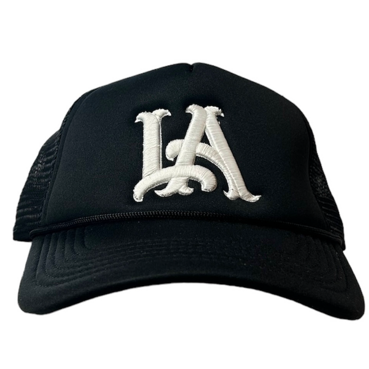 Studio 1999 LA Script Black Trucker Hat