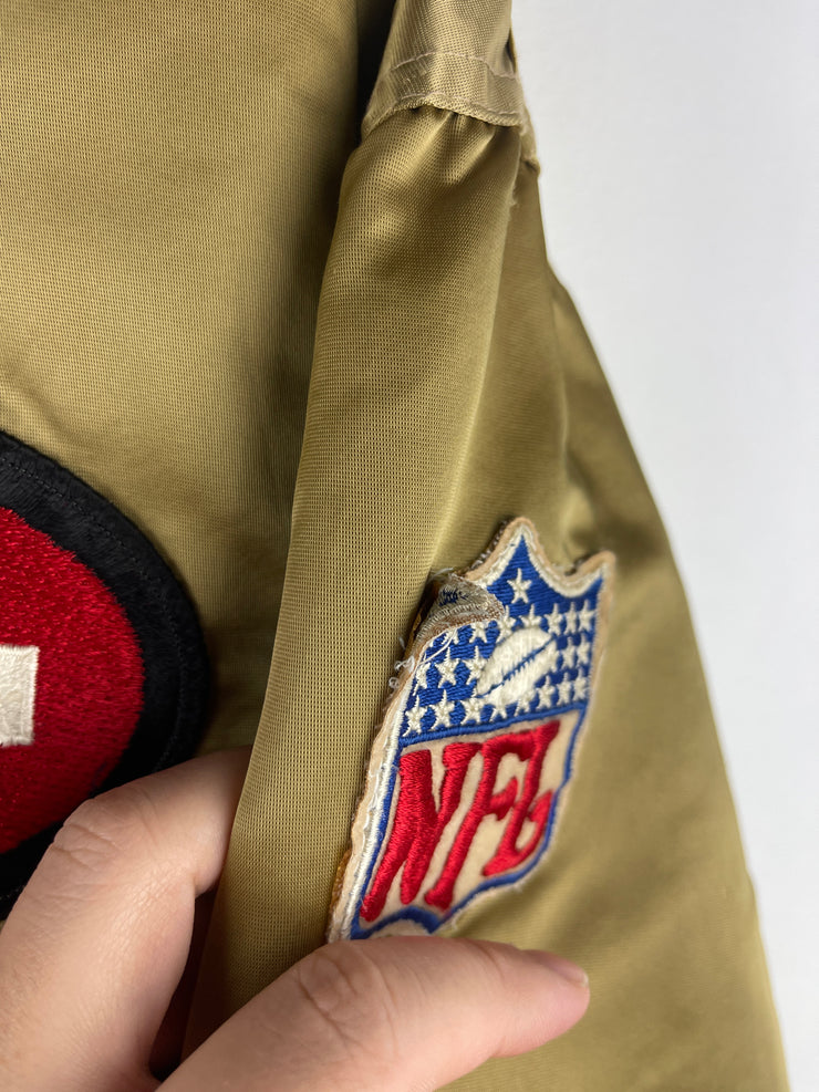 Vintage 90s NFL Starter San Francisco 49ers Gold Satin Varsity Jacket