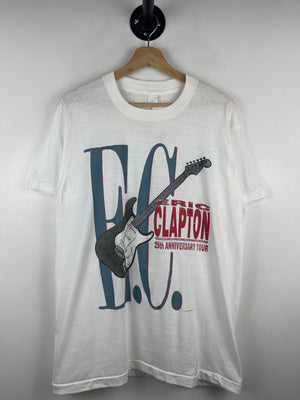 Vintage 80s Eric Clapton 25th Anniversary Tour White Tee