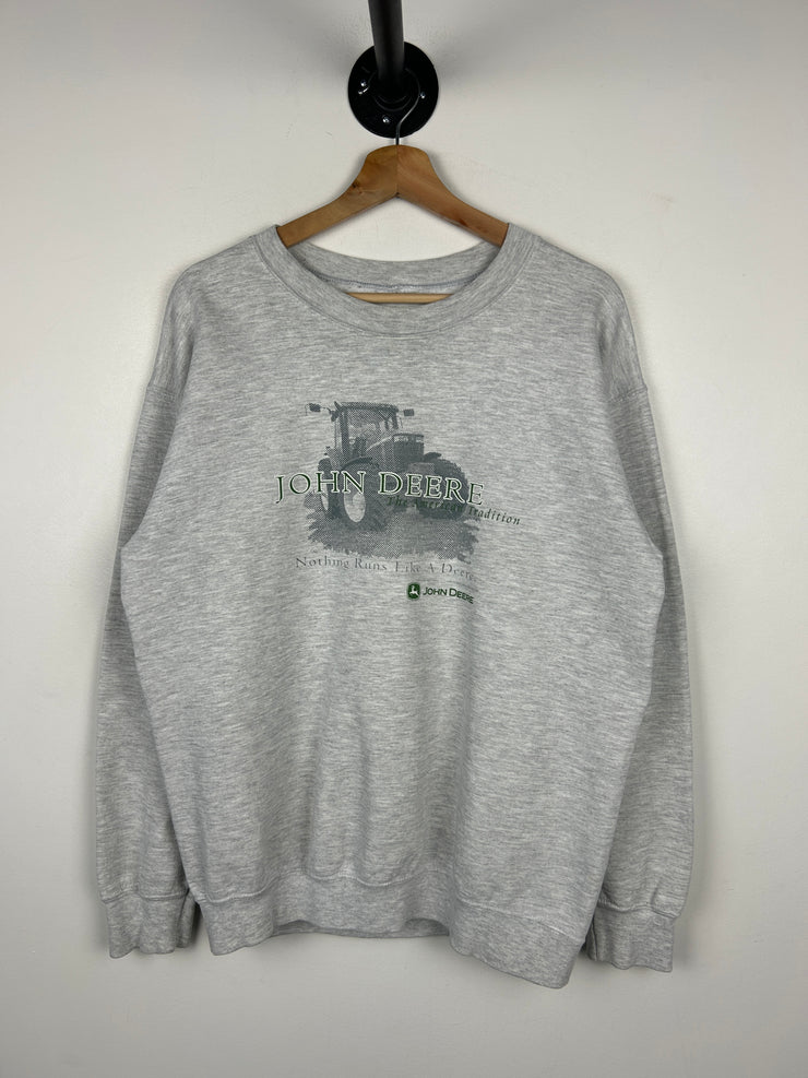 Vintage 90s John Deere Nothing Runs Like A Deere Grey Crewneck