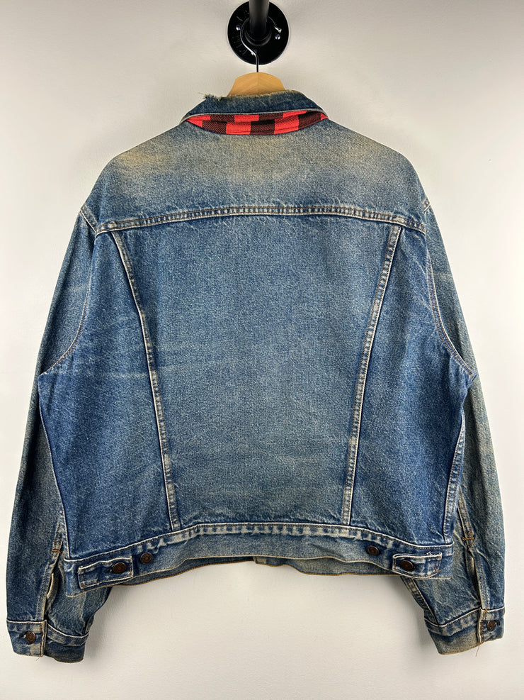 Vintage 80s Levis Denim Blanket Lined Collar 70411 Blue Jacket
