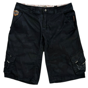 Vintage Y2K Fox Boarding Baggy Cargo Black Shorts