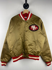 Vintage 90s NFL Starter San Francisco 49ers Gold Satin Varsity Jacket
