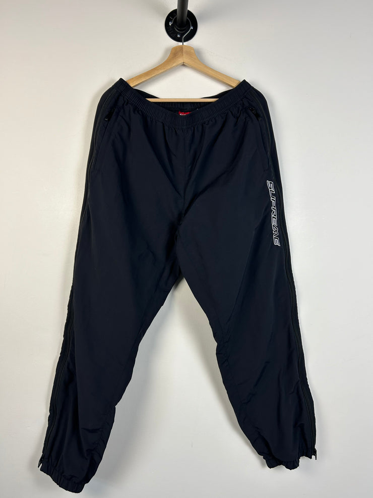 Supreme SS23 Black Full Zip Baggy Warm Up Pants