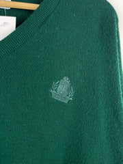 Vintage 90s Izod Golf Green Knit V Neck Sweater