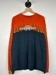 Vintage Harley Davidson Black & Orange Tie Dye Long Sleeve