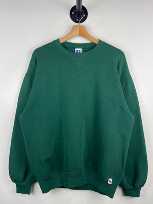 Vintage 90s Russell Athletic Blank Forest Green Crewneck
