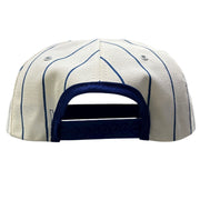 Vintage 90s Labatt Blue Beer Slo Pitch White Pin Stripe Snapback Hat