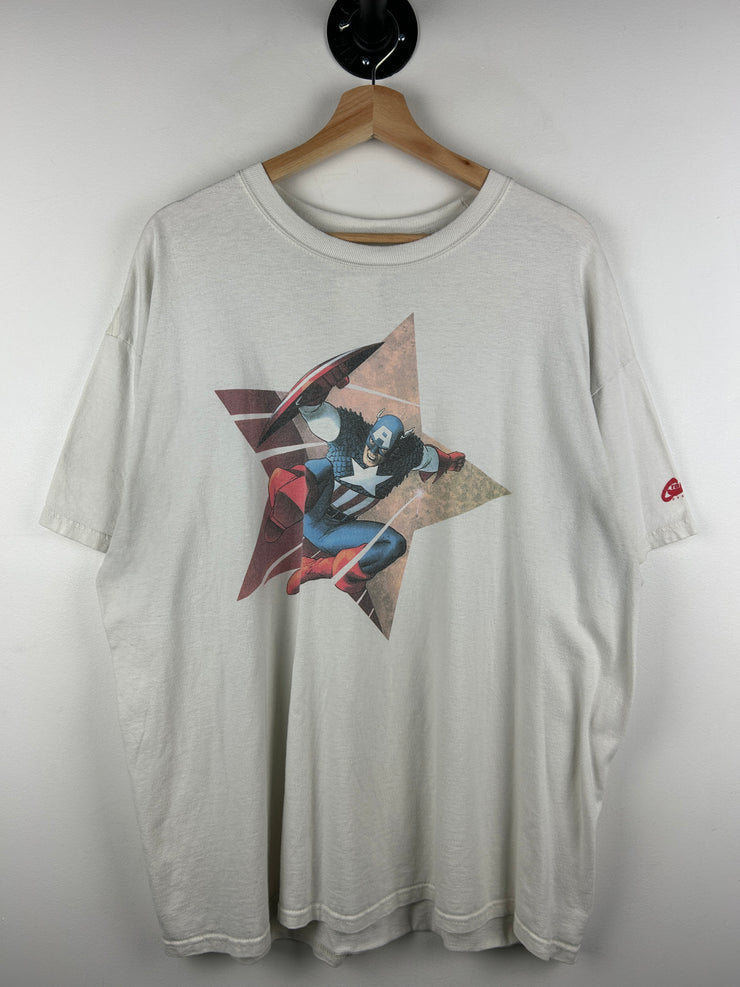 Vintage Captain America Marvel White Tee
