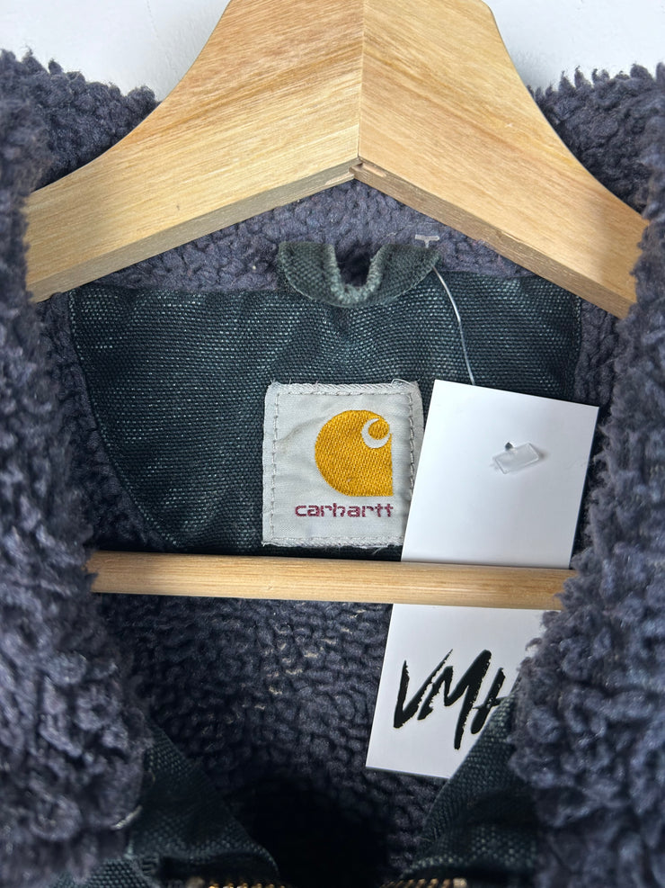 Vintage Y2K Carhartt Sherpa Lined Cropped Black Jacket