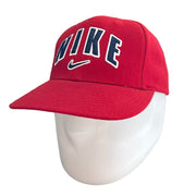 Vintage 90's Nike Arc Spellout Red Strapback Hat