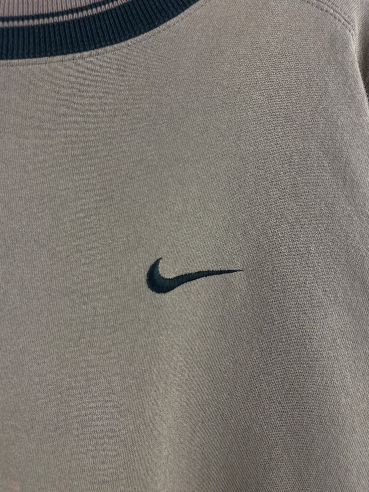 Vintage 90s Nike Mini Swoosh Mocha Brown & Black Crewneck