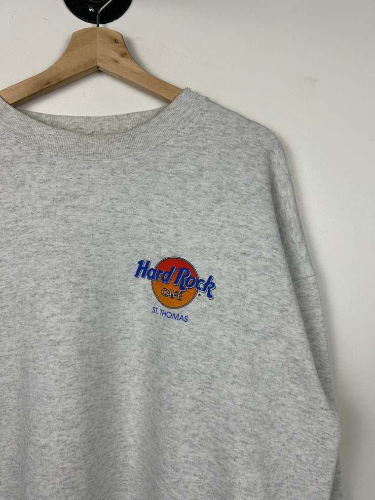 Vintage 90s Hard Rock Cafe St. Thomas Grey Crewneck