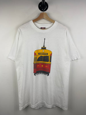 Vintage 90s Toronto Train TTC White Tee