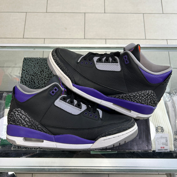 Jordan 3 Black Court Purple