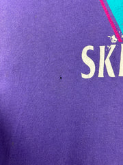 Vintage 90s Banff Skiing Rocky Mountains Purple Tee