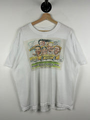 Vintage NFL Pittsburgh Steelers Newpaper Party Bus White Tee