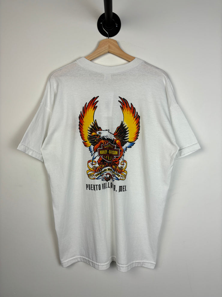 Vintage Harley Davidson Puerto Vallarta White Tee