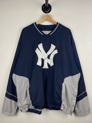 Vintage MLB New York Yankees Embroidered Navy Pullover Windbreaker