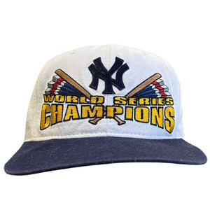 Vintage 90s MLB Starter New York Yankees World Series Champions White Snapback Hat