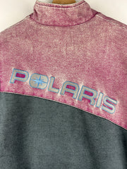 Vintage 90s Polaris Indy Pink & Grey Racing Bomber Jacket