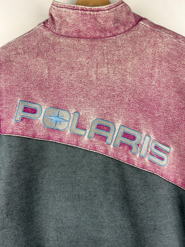 Vintage 90s Polaris Indy Pink & Grey Racing Bomber Jacket