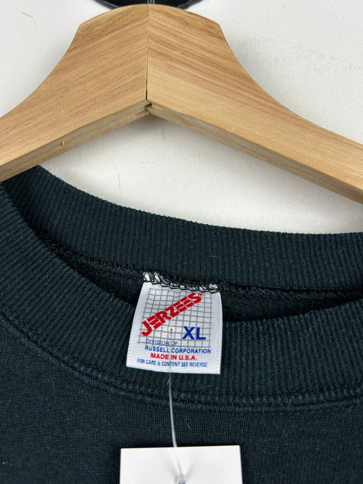 Vintage 90s Jerzees Blank Black Crewneck