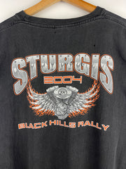 Vintage 2004 Sturgis Black Hills Rally South Dakota Black Tee