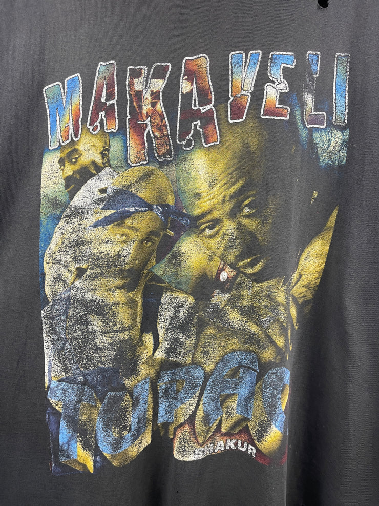 Vintage 90s Tupac Shakur 2Pac Thug Life Black Rap Tee