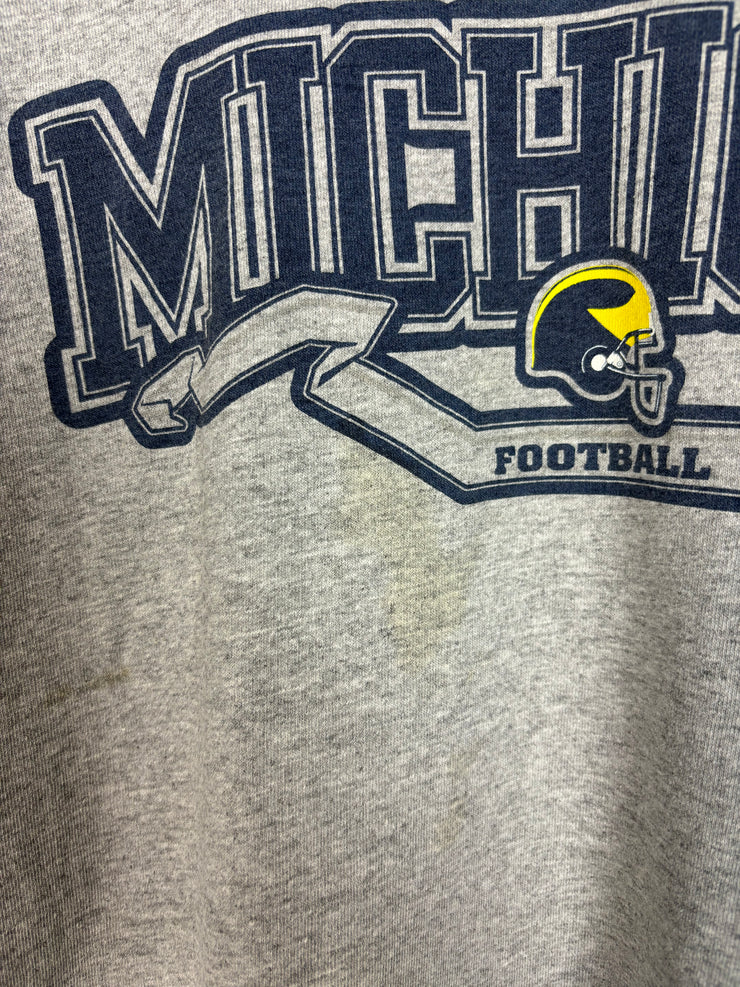 Vintage Y2K Nike Michigan Football Middle Swoosh Grey Tee