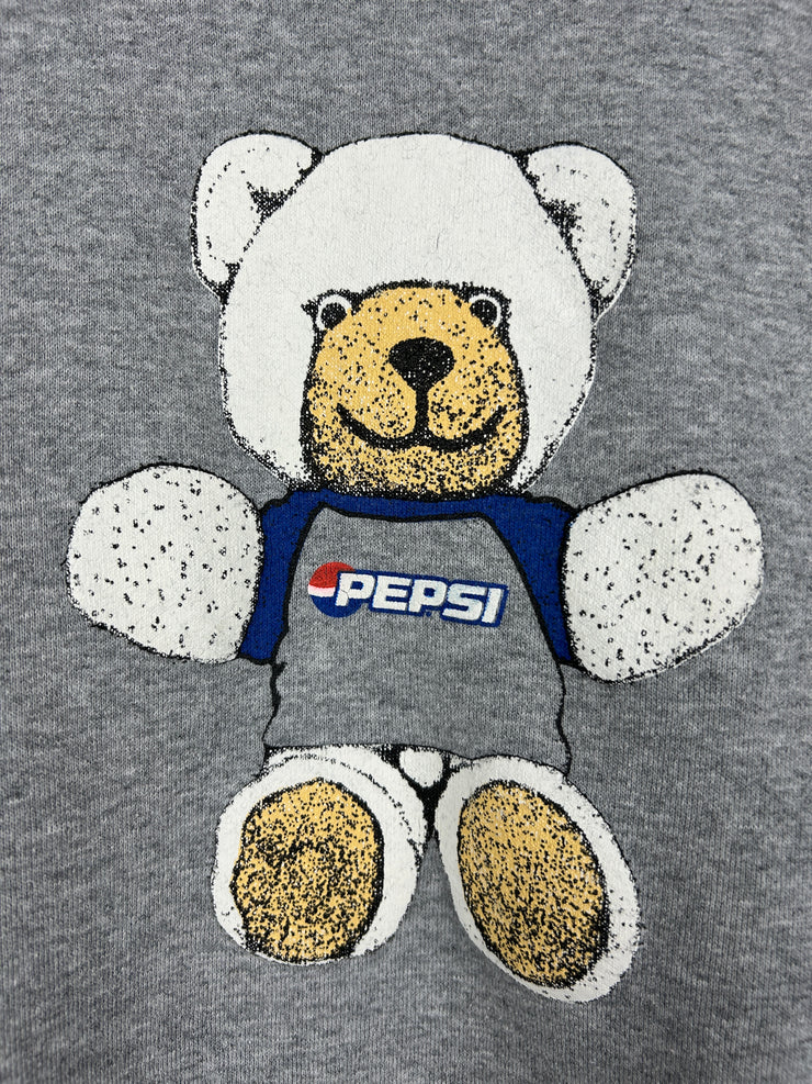 Vintage 90s Pepsi Teddy Bear Grey Crewneck