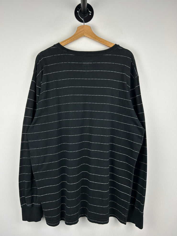 Supreme FW17 Logo Stripe Black Long Sleeve