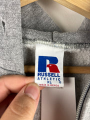 Vintage 90s Russell Athletic Blank Grey Zip Up Hoodie