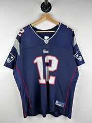 Vintage NFL New England Patriots Brady Navy Football Jersey