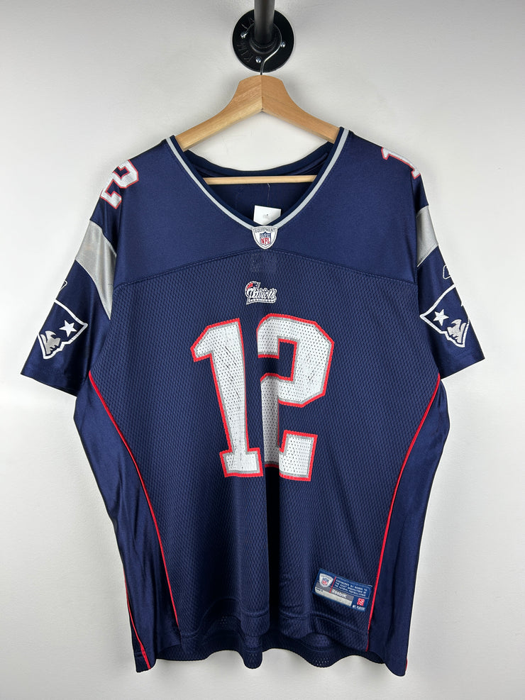 Vintage NFL New England Patriots Brady Navy Football Jersey