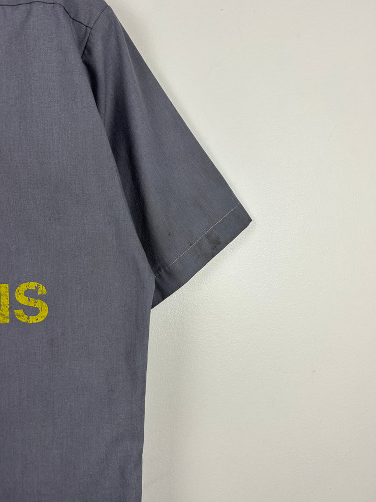 Vintage Inmate Dept Of Corrections Prison Uniform Cropped Button Up Short Sleeve Shirt