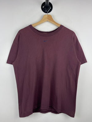 Vintage 90s Nike Middle Swoosh Maroon & Navy Tee