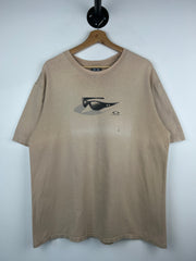 Vintage 90s Oakley Software Sunglasses Faded Beige Tee