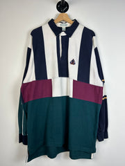 Vintage 90's Izod Colour Block Polo Rugby Long Sleeve