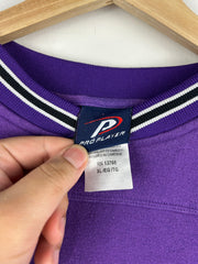 Vintage 90s NFL Pro Players Minnesota Vikings Embroidered Purple Crewneck