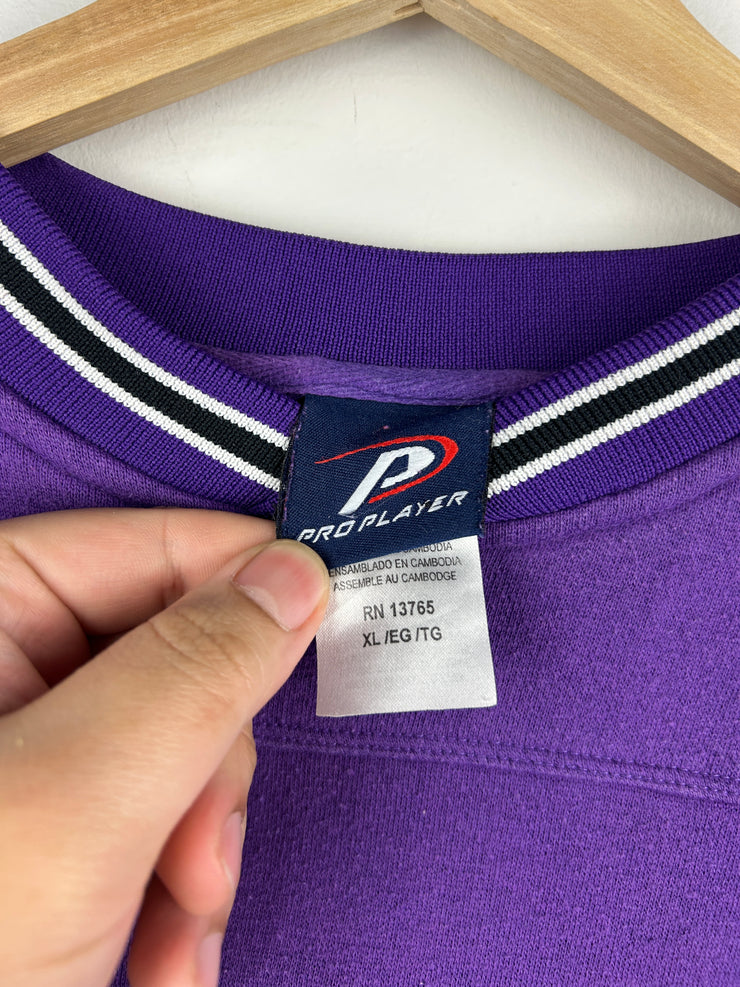 Vintage 90s NFL Pro Players Minnesota Vikings Embroidered Purple Crewneck