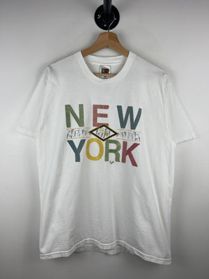 Vintage 90s New York City Skyline White Tee