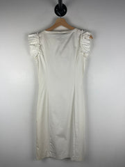 Vintage Moschino Women's White Flowered Dress