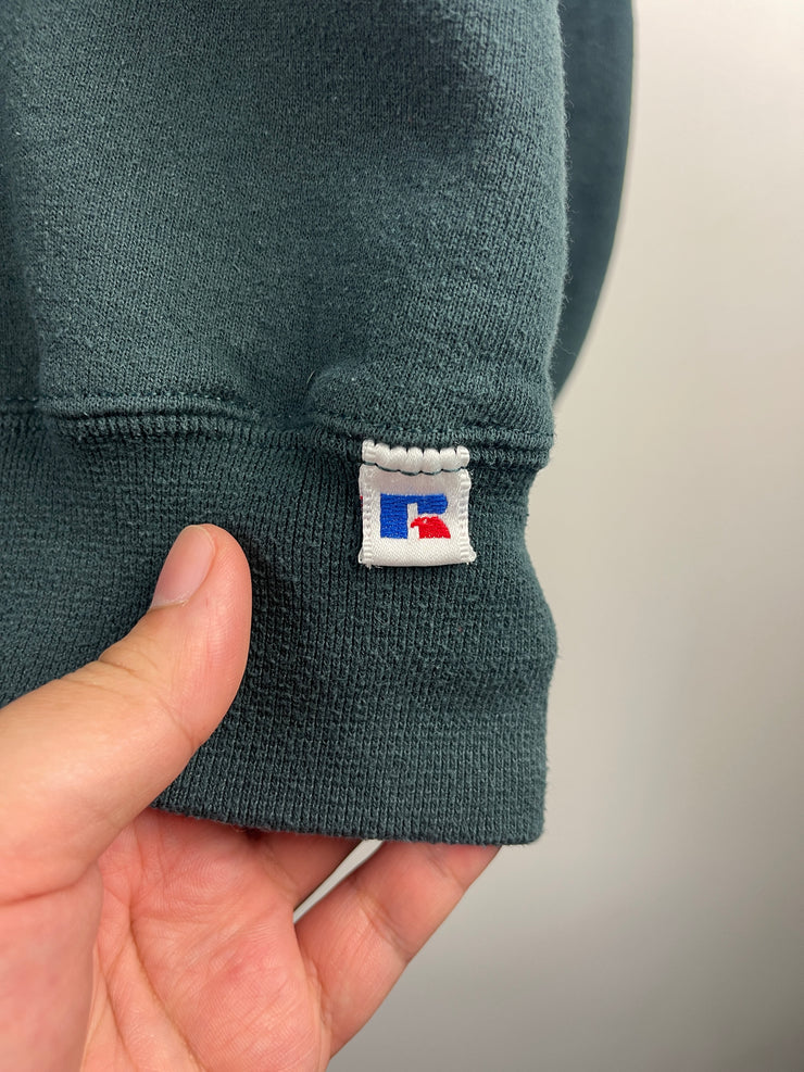 Vintage 90s Russell Athletic Blank Green Crewneck