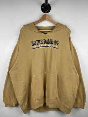 Vintage Notre Dame Fighting Irish Embroidered Yellow Hoodie