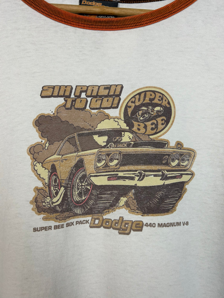 Vintage Y2K Dodge Super Bee White Ringer Tee