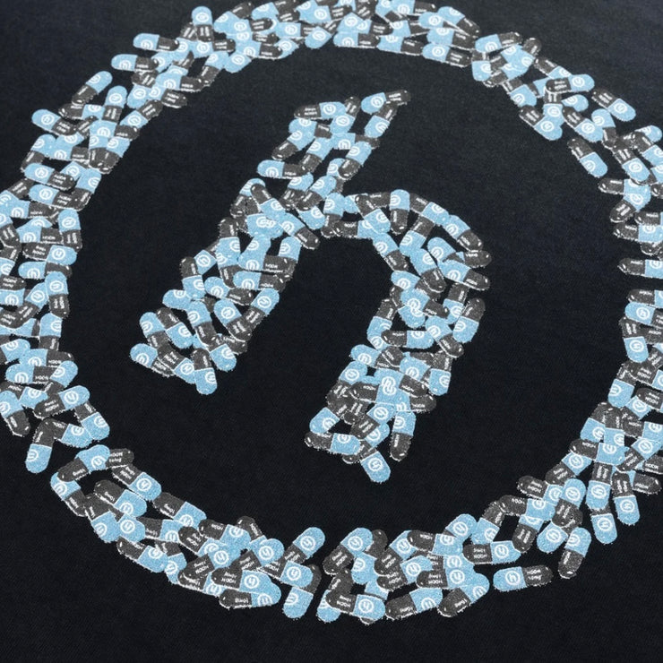 Hidden NY Scattered Pills H logo Washed Black Tee