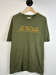 Vintage Try Not To Let Your Mind Wander Olive Tee