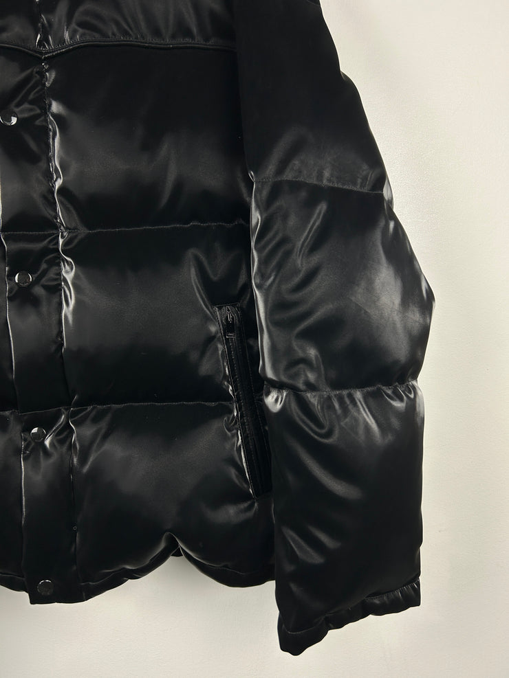 Saint Laurent 2022 Doudoune Lacquered-Effect Down Black Puffer Jacket