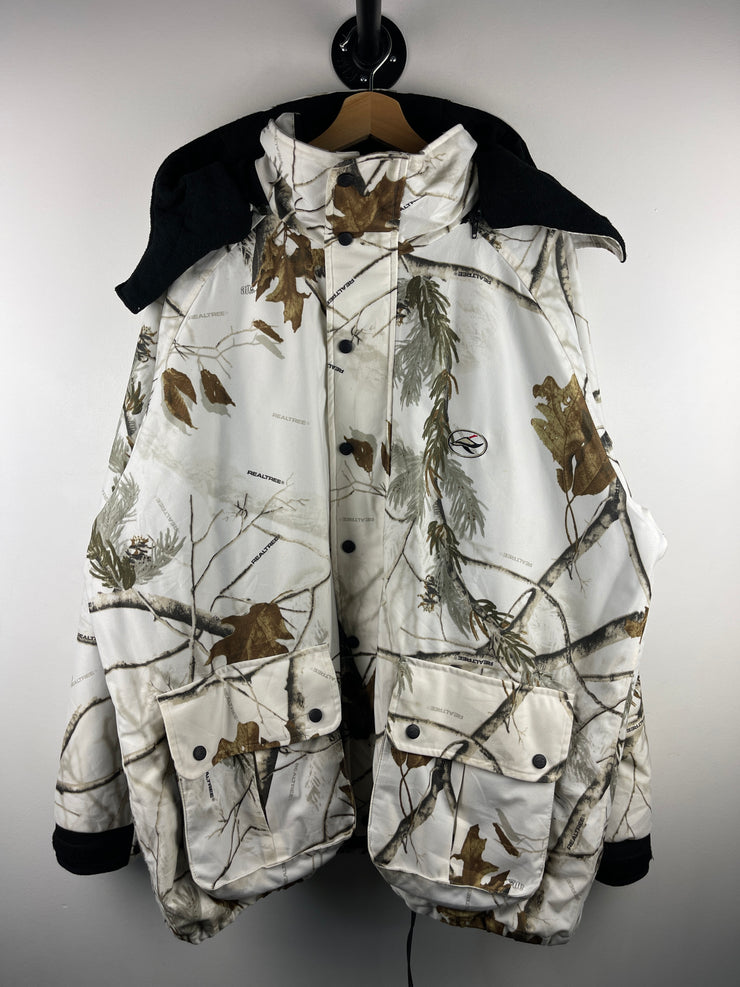 Vintage Red Head White Real Tree Camo Hooded Jacket